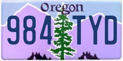 OR license plate 984TYD