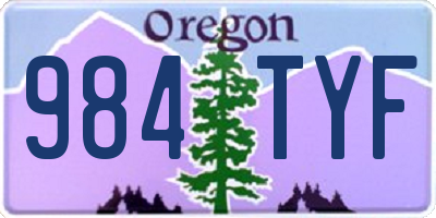 OR license plate 984TYF