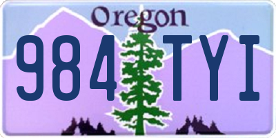 OR license plate 984TYI