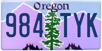 OR license plate 984TYK