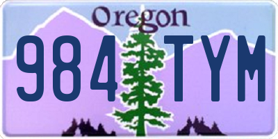 OR license plate 984TYM