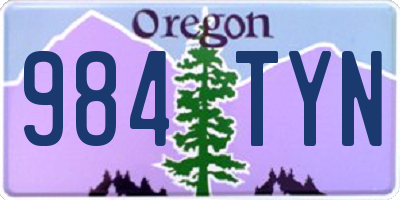 OR license plate 984TYN