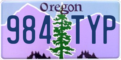 OR license plate 984TYP