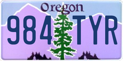 OR license plate 984TYR