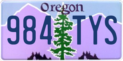 OR license plate 984TYS