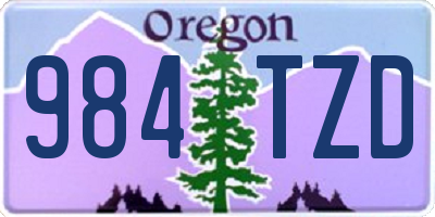 OR license plate 984TZD
