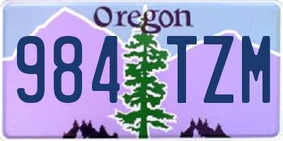 OR license plate 984TZM