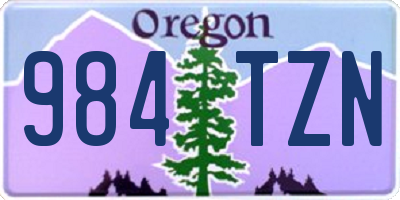 OR license plate 984TZN