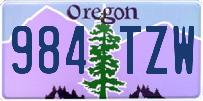 OR license plate 984TZW