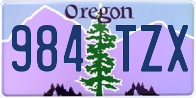 OR license plate 984TZX
