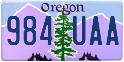 OR license plate 984UAA