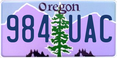 OR license plate 984UAC