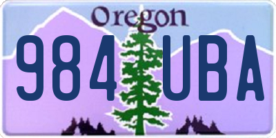 OR license plate 984UBA