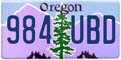 OR license plate 984UBD