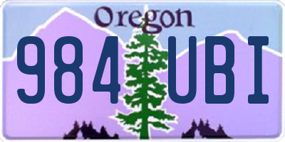 OR license plate 984UBI