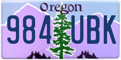 OR license plate 984UBK
