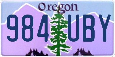 OR license plate 984UBY