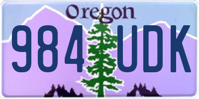 OR license plate 984UDK