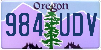 OR license plate 984UDV