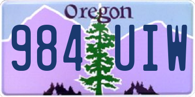 OR license plate 984UIW