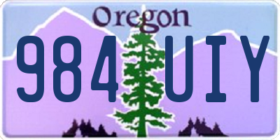 OR license plate 984UIY