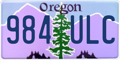 OR license plate 984ULC
