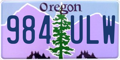 OR license plate 984ULW