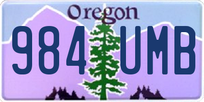 OR license plate 984UMB