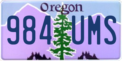 OR license plate 984UMS