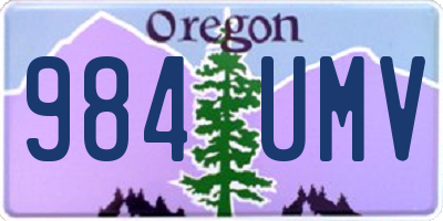 OR license plate 984UMV