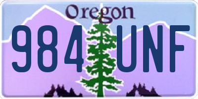 OR license plate 984UNF