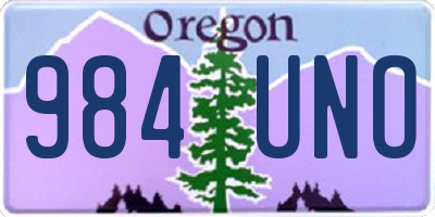 OR license plate 984UNO
