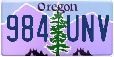 OR license plate 984UNV
