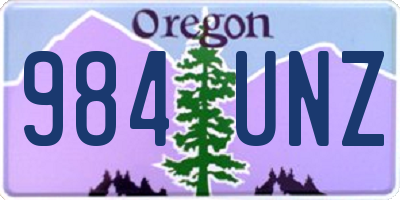 OR license plate 984UNZ