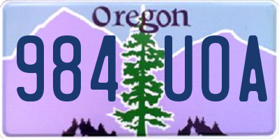 OR license plate 984UOA
