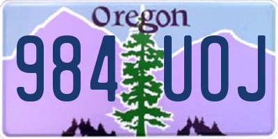 OR license plate 984UOJ