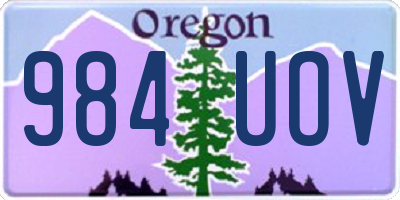 OR license plate 984UOV