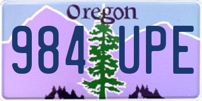 OR license plate 984UPE