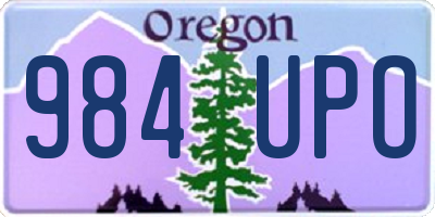 OR license plate 984UPO