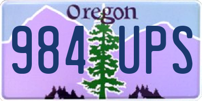 OR license plate 984UPS