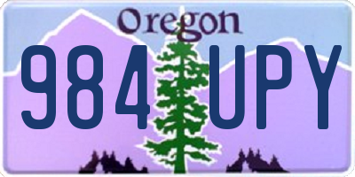 OR license plate 984UPY