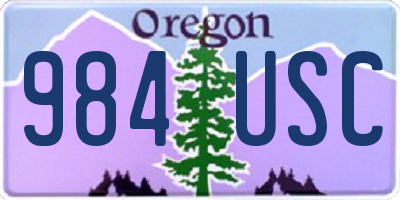 OR license plate 984USC