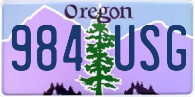 OR license plate 984USG