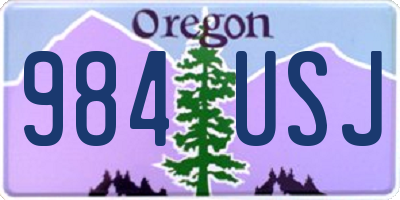 OR license plate 984USJ