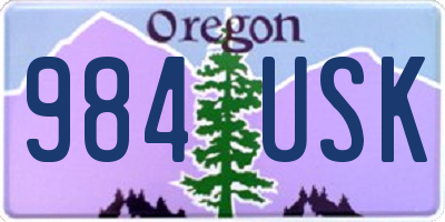 OR license plate 984USK