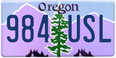 OR license plate 984USL