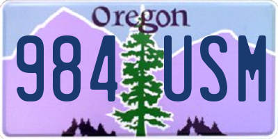 OR license plate 984USM