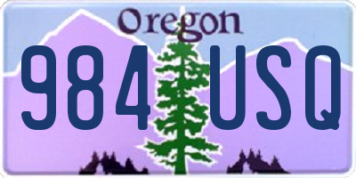 OR license plate 984USQ
