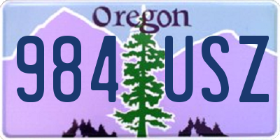 OR license plate 984USZ