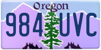 OR license plate 984UVC
